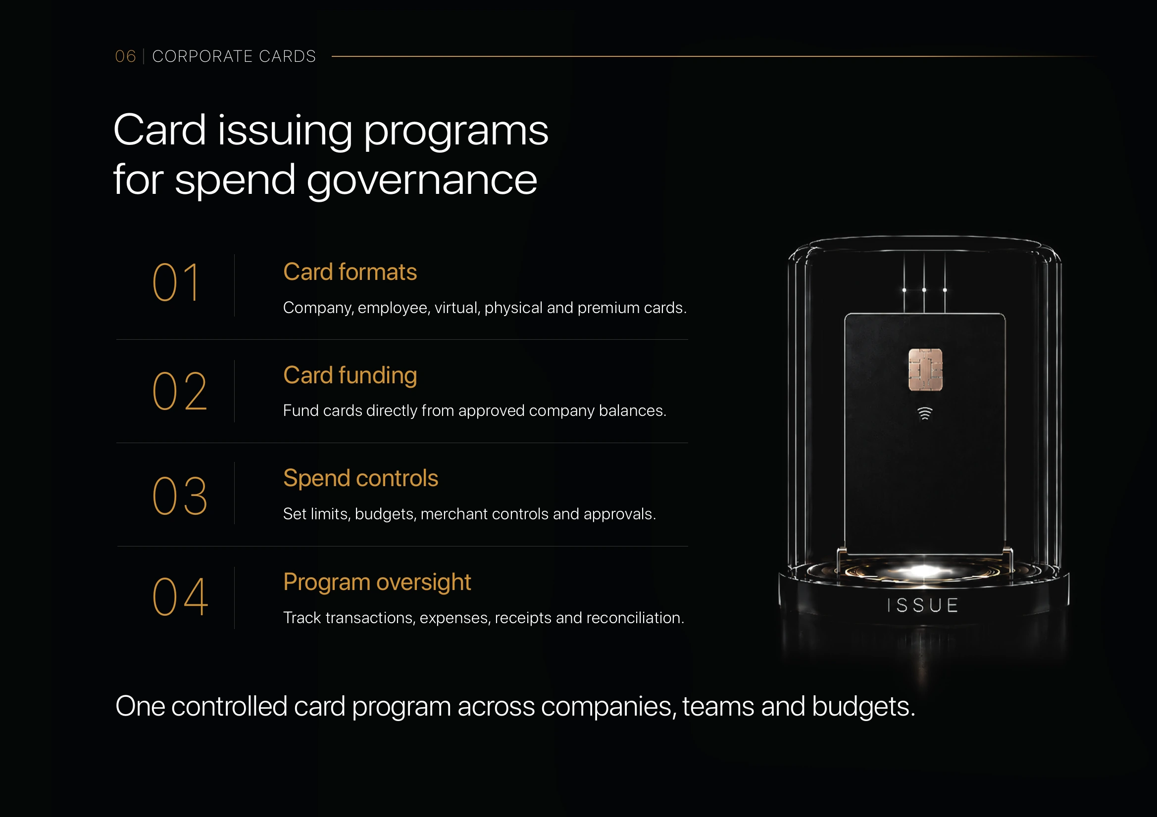Corporate Cards: Card issuing programs for spend governance